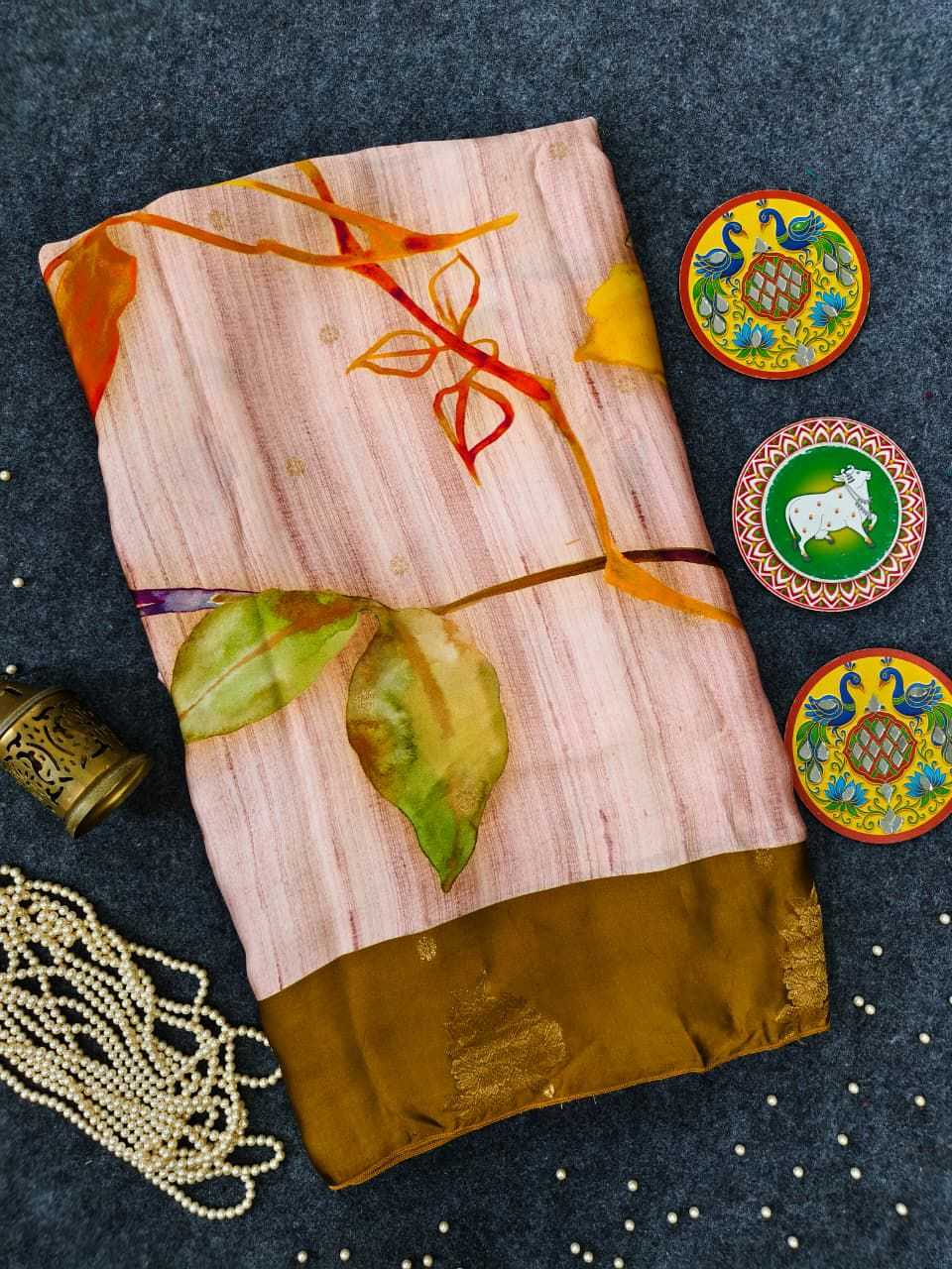 Satin Silk Soft Saree in Mustard