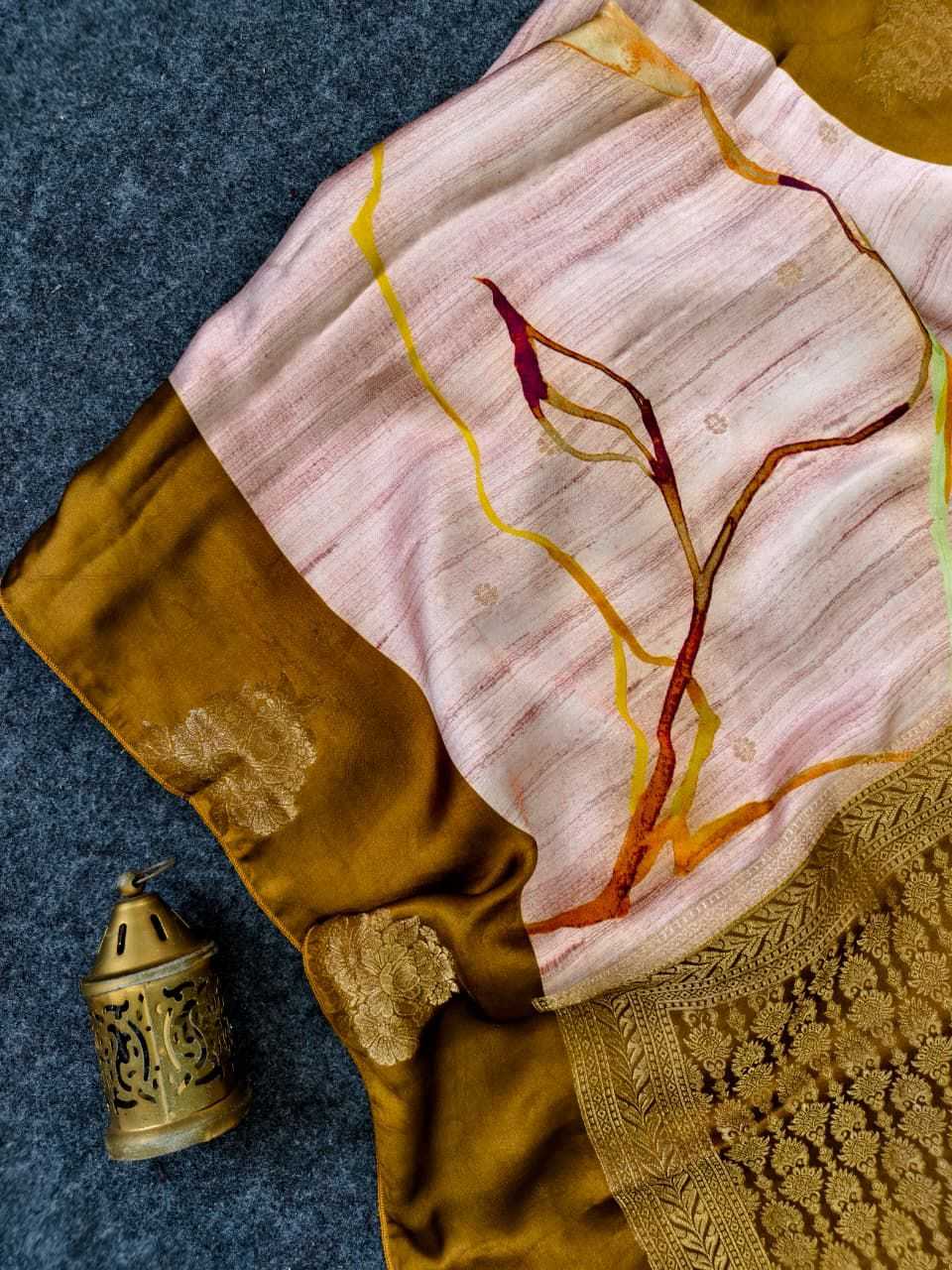 Satin Silk Soft Saree in Mustard