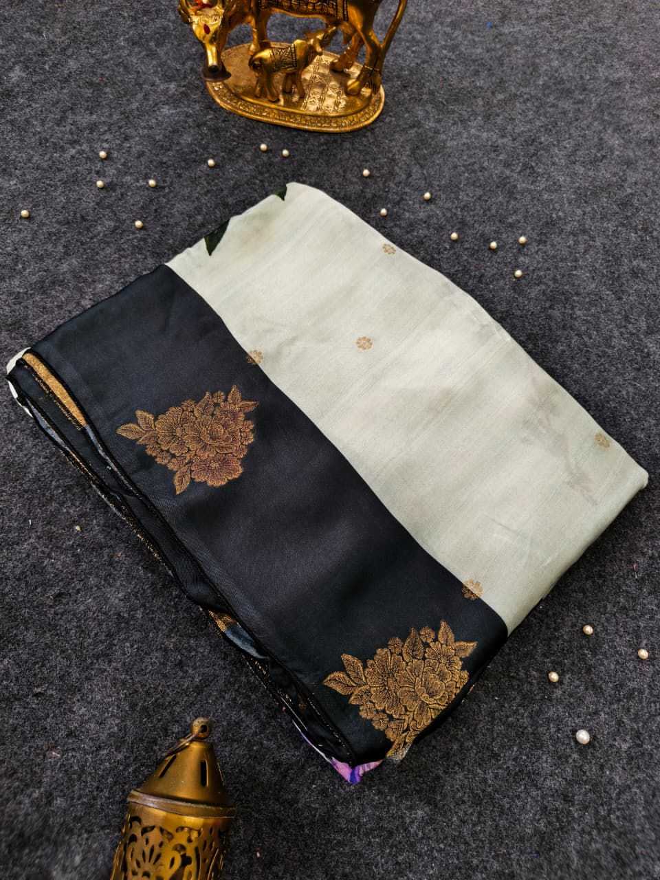 Satin Silk Soft Saree in Mustard