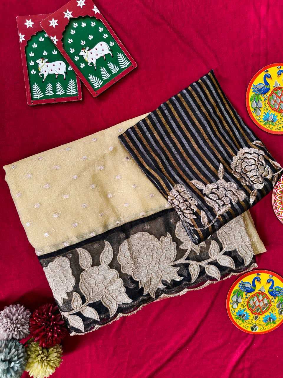 Tissue Silk Saree in Black