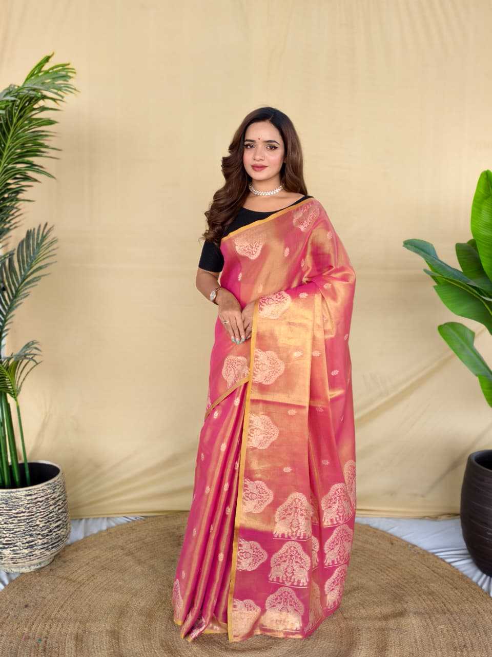 Tissue Designer Saree in Bronze