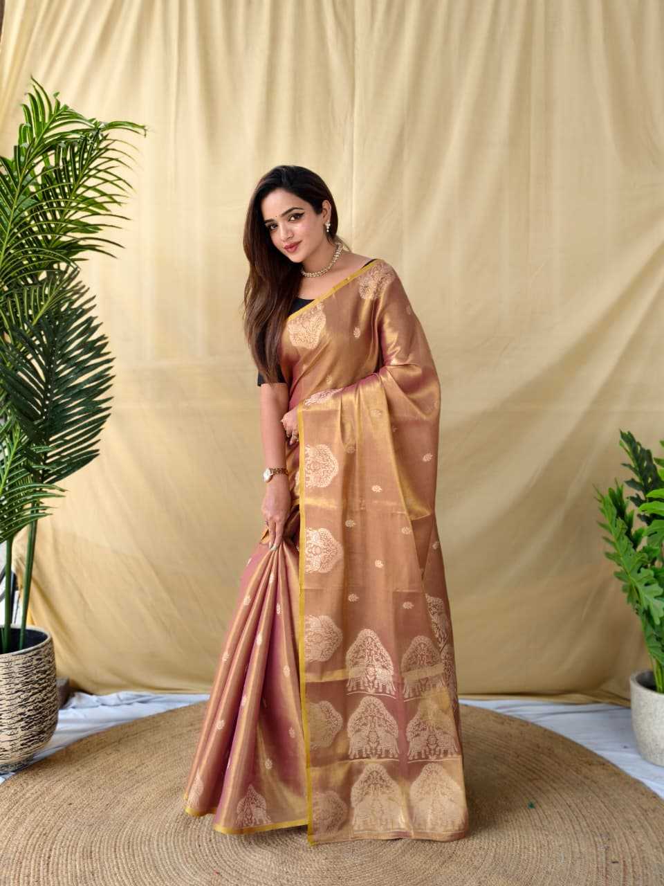 Tissue Designer Saree in Bronze