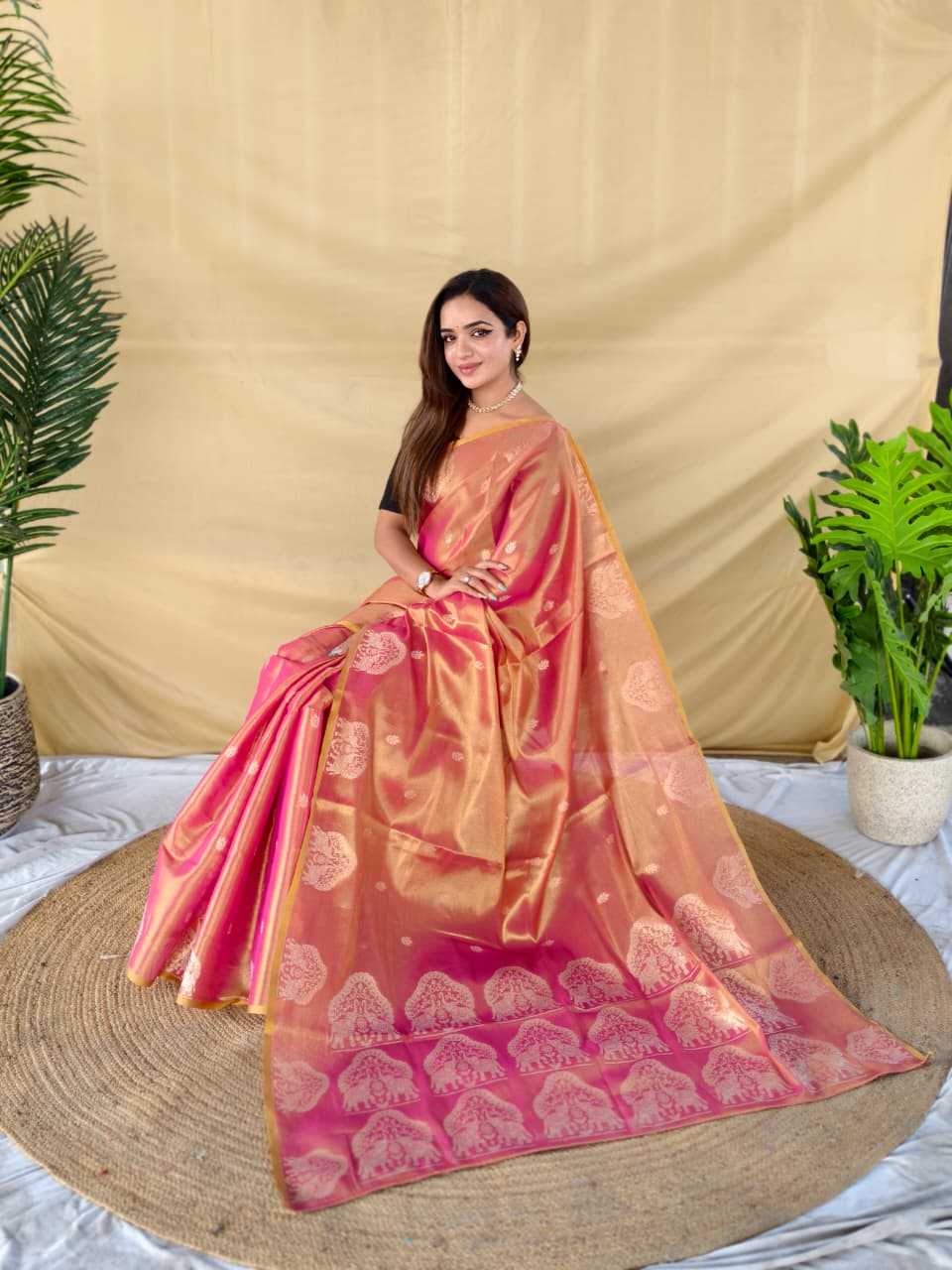 Tissue Designer Saree in Bronze