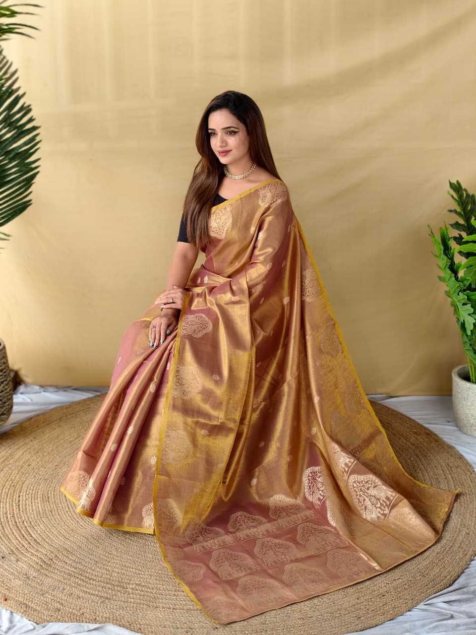 Tissue Designer Saree in Bronze