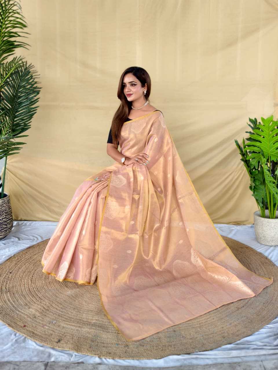 Tissue Designer Saree in Bronze