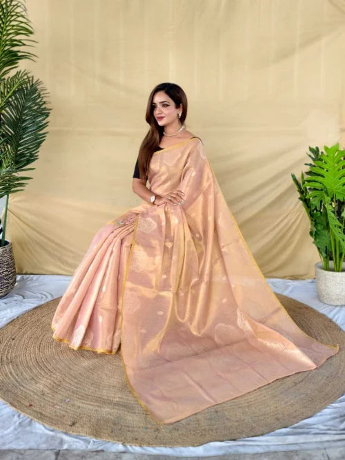 Tissue Designer Saree in Bronze