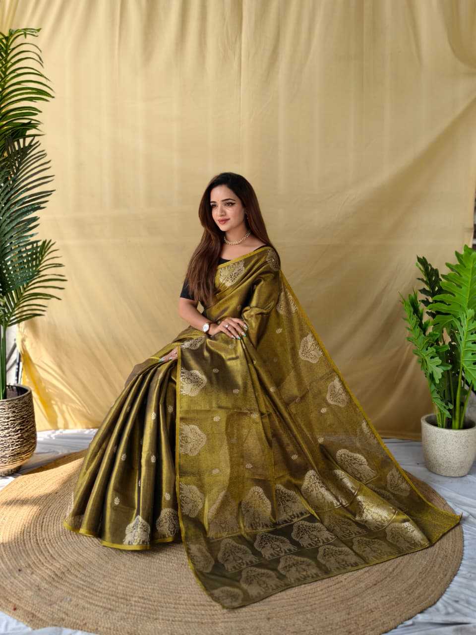 Tissue Designer Saree in Bronze