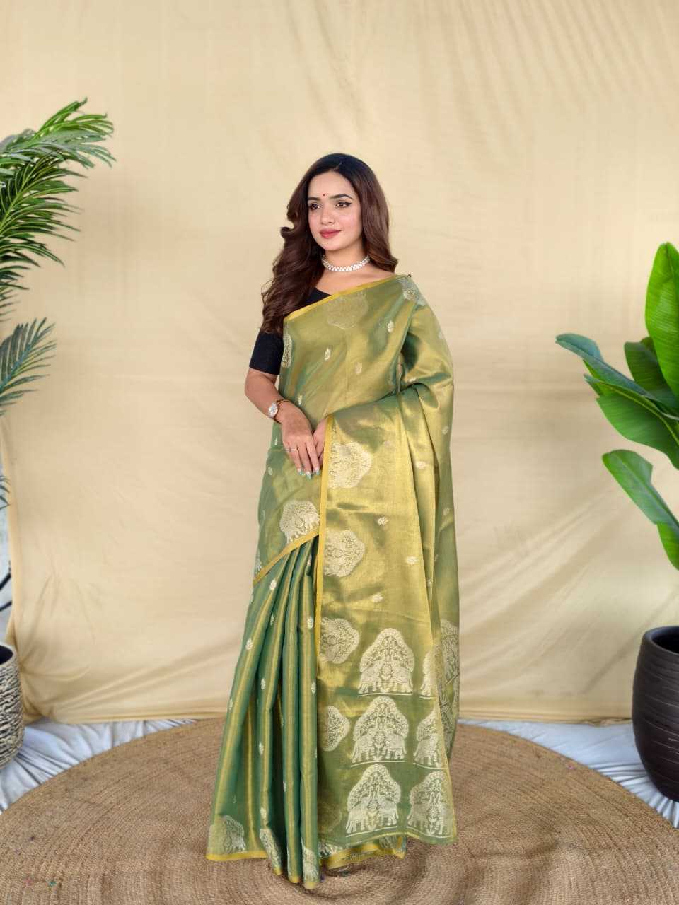 Tissue Designer Saree in Bronze