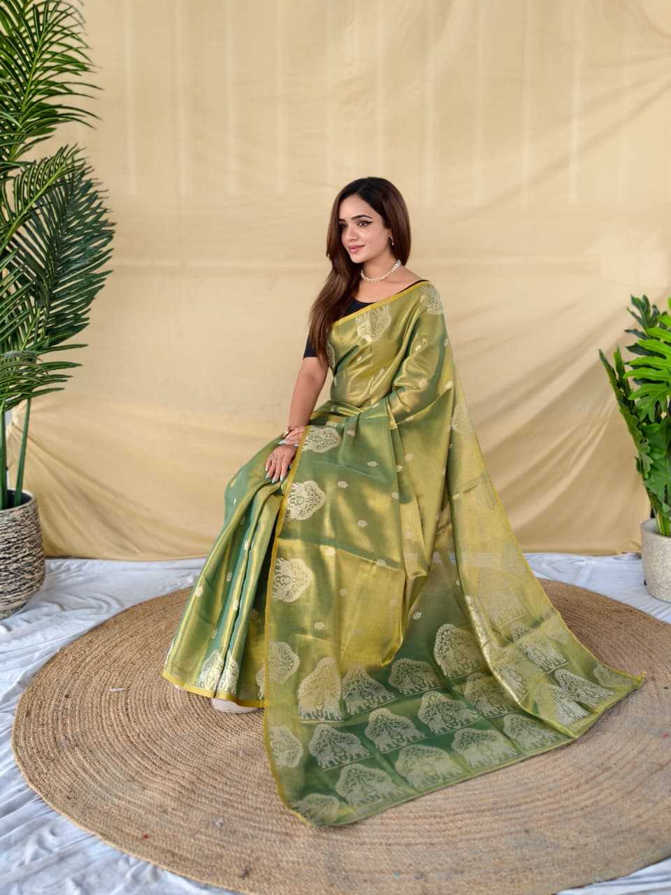 Tissue Designer Saree in Bronze