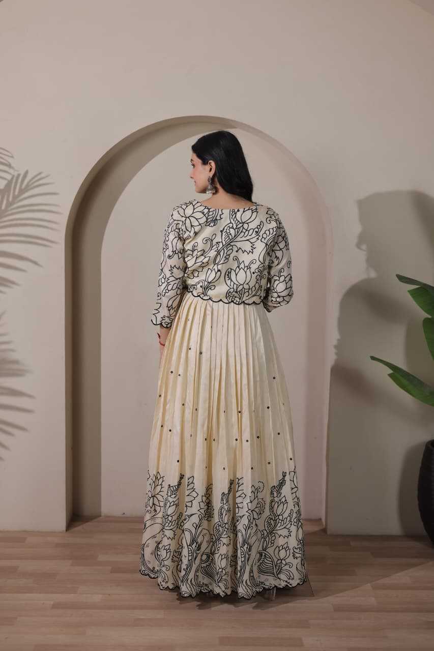 Tussar Silk Printed Gown