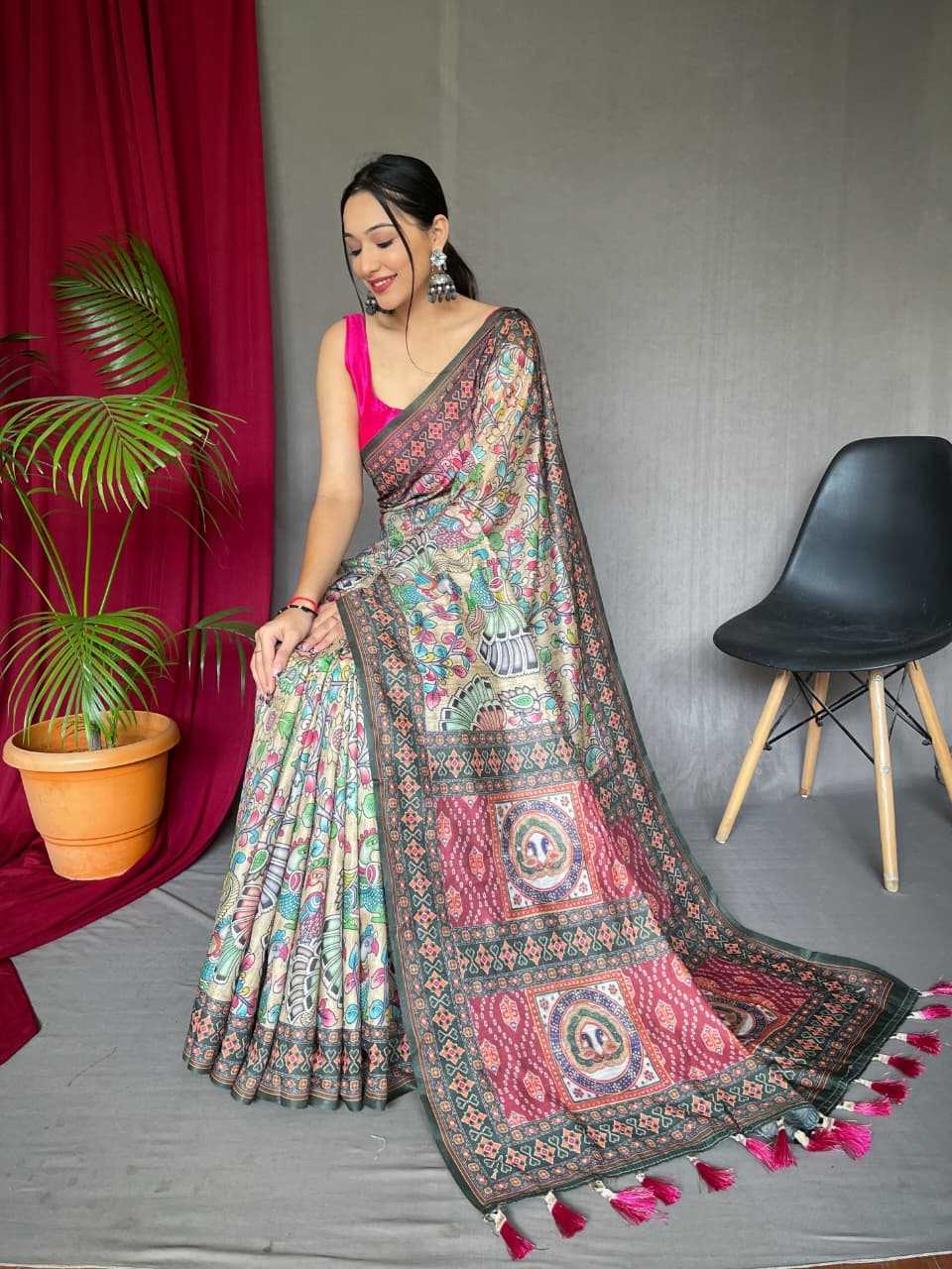 Bandhani Silk Printed Saree