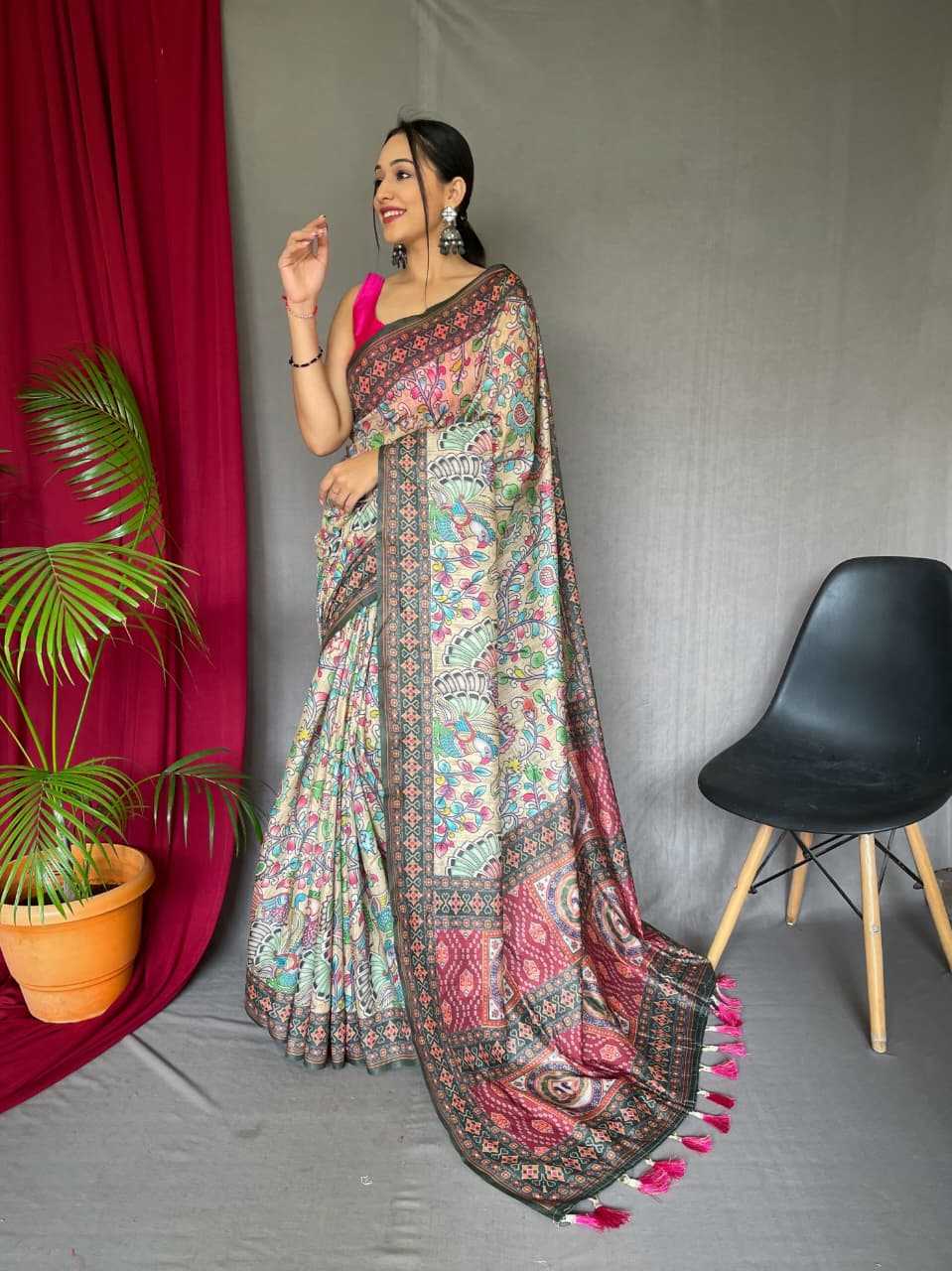 Bandhani Silk Printed Saree