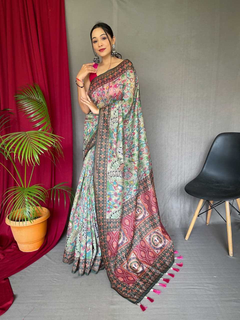 Bandhani Silk Printed Saree