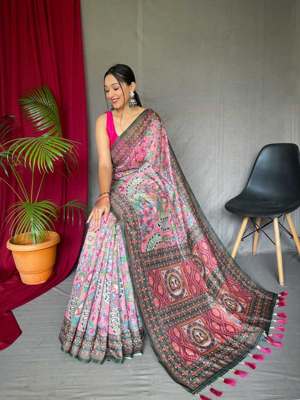 Bandhani Silk Printed Saree
