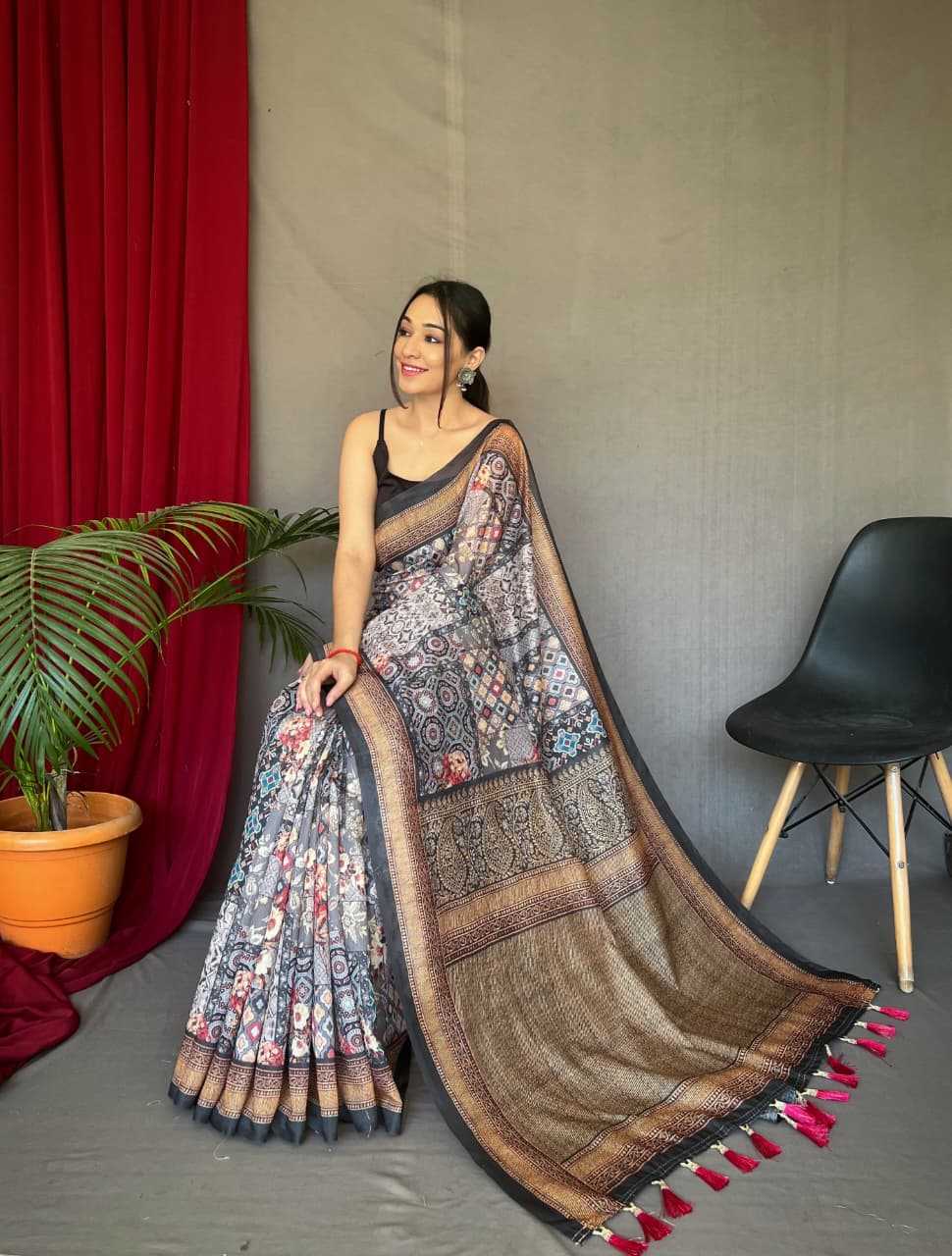 Carpet Silk Cotton Designer Saree