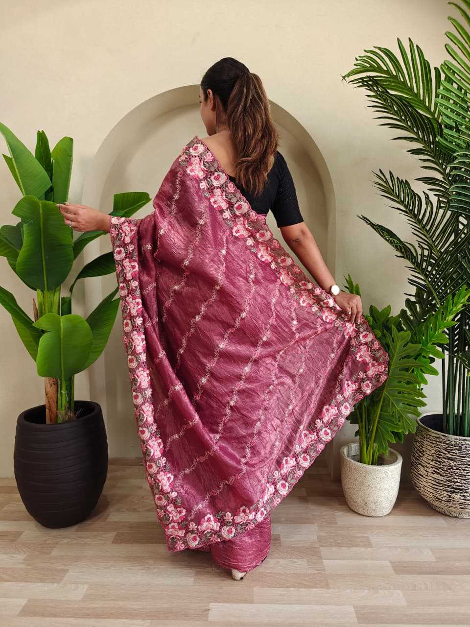 Crush Silk Party Wear Saree
