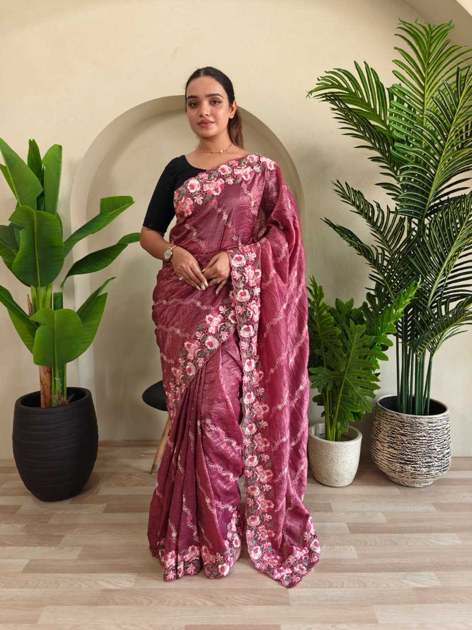 Crush Silk Party Wear Saree