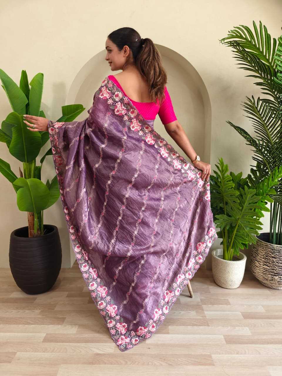 Crush Silk Party Wear Saree