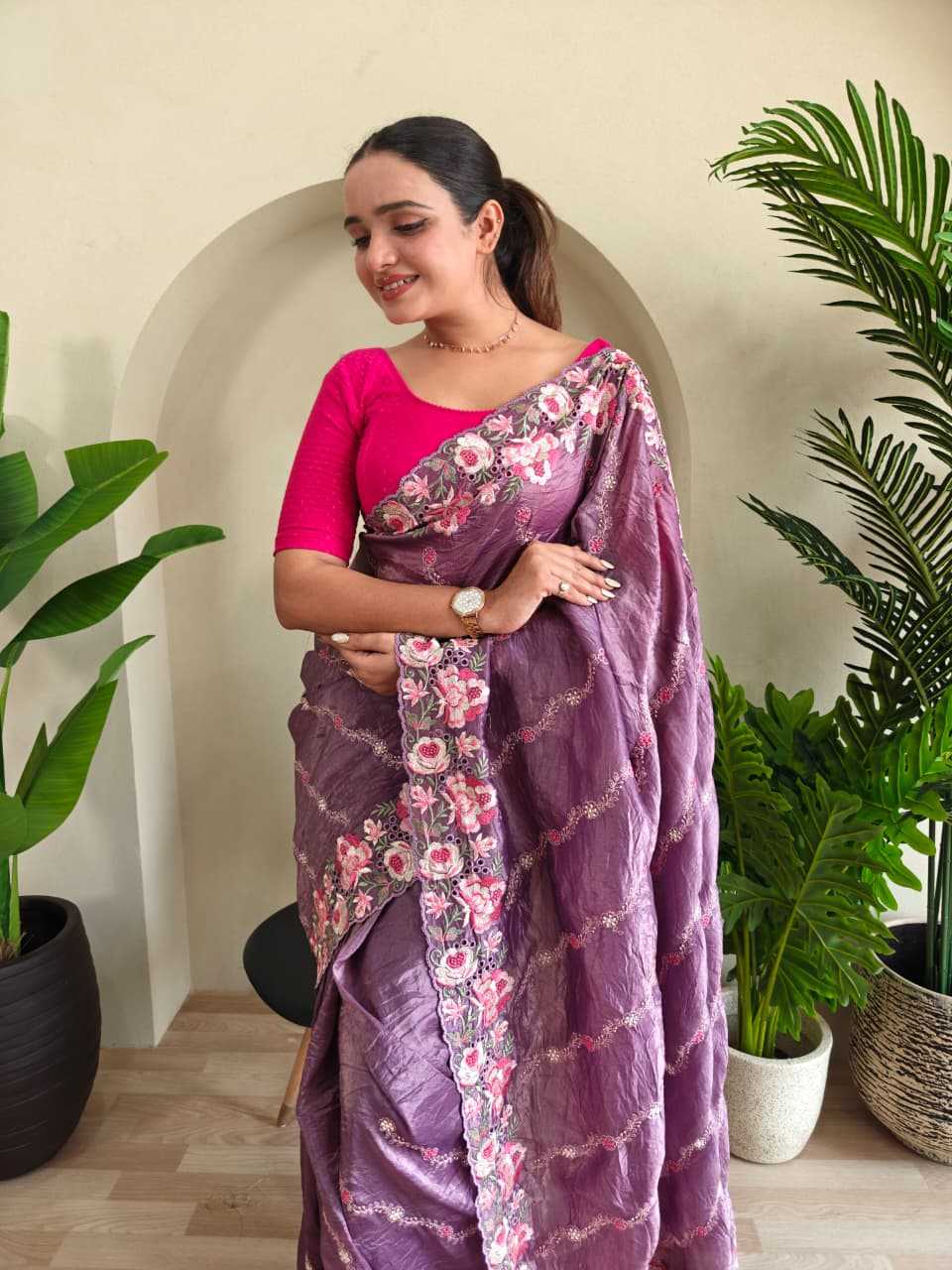 Crush Silk Party Wear Saree