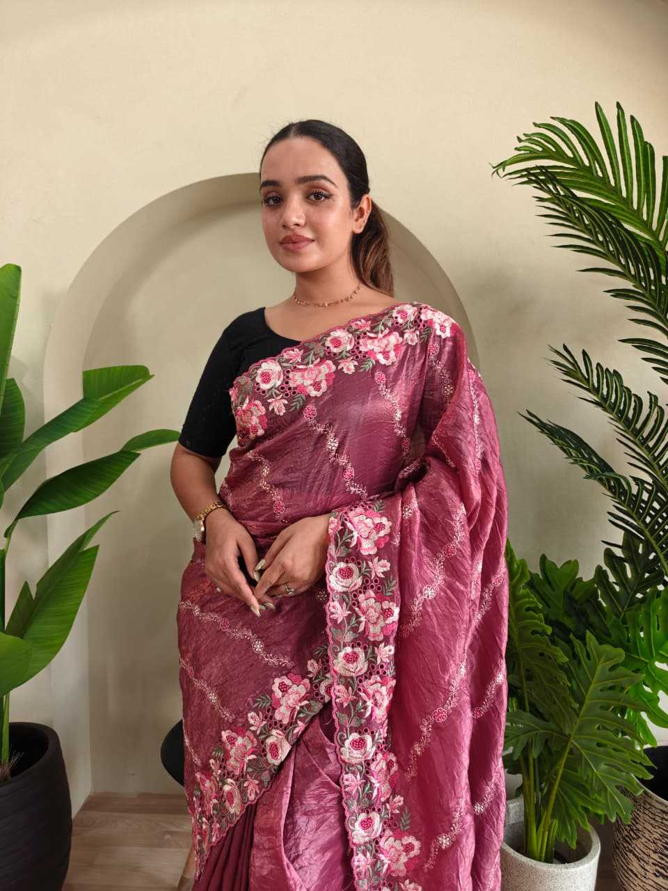 Crush Silk Party Wear Saree