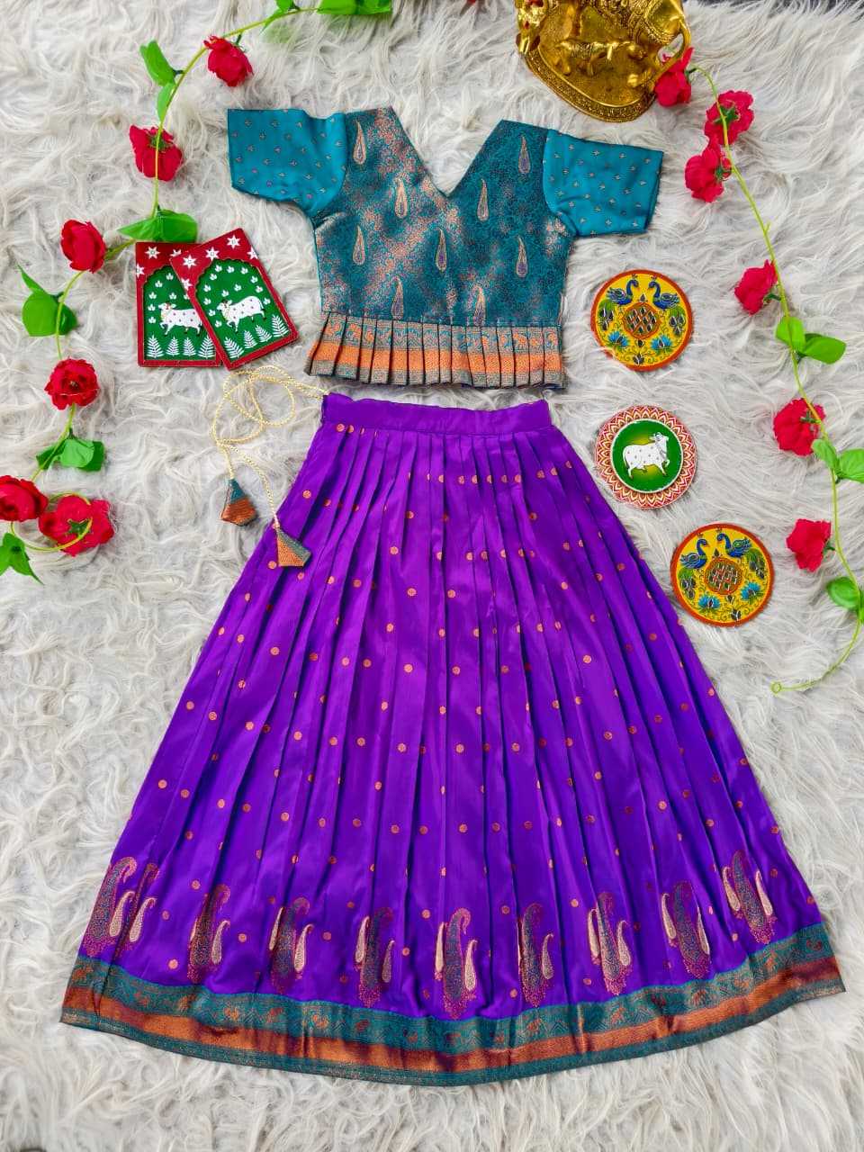 Soft Silk Kids Lehenga