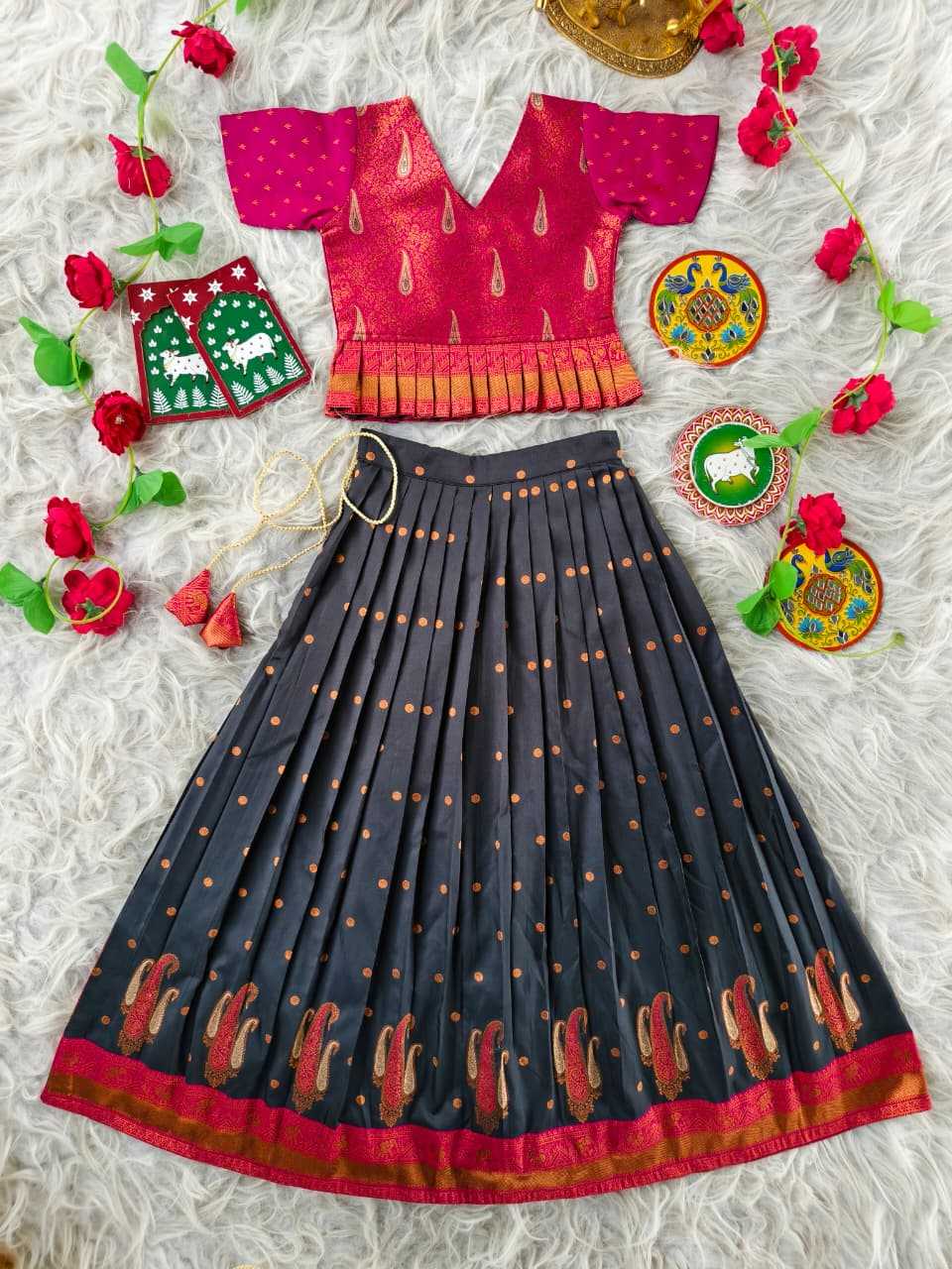 Soft Silk Kids Lehenga