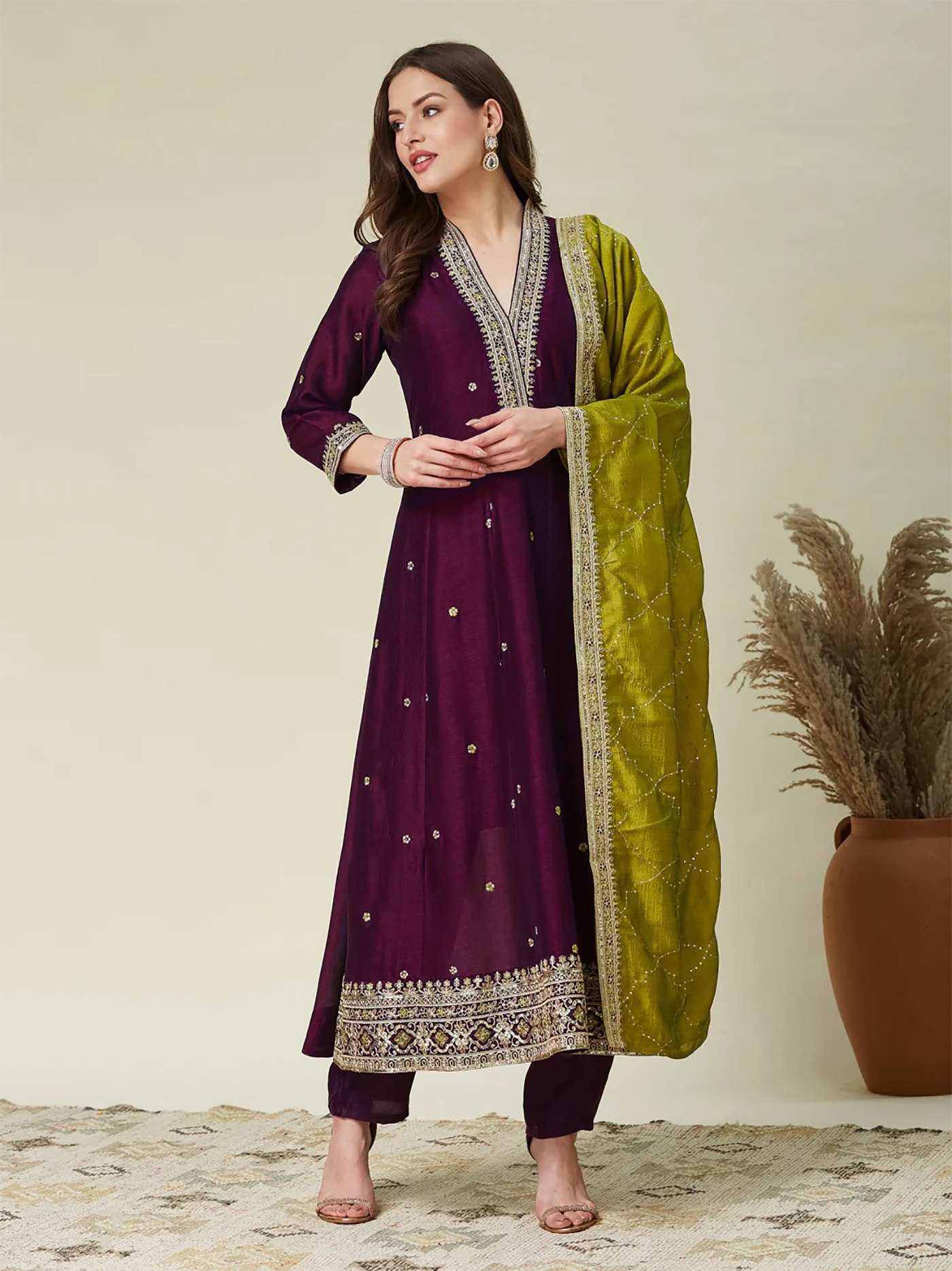 Vichitra Silk Designer Kurti