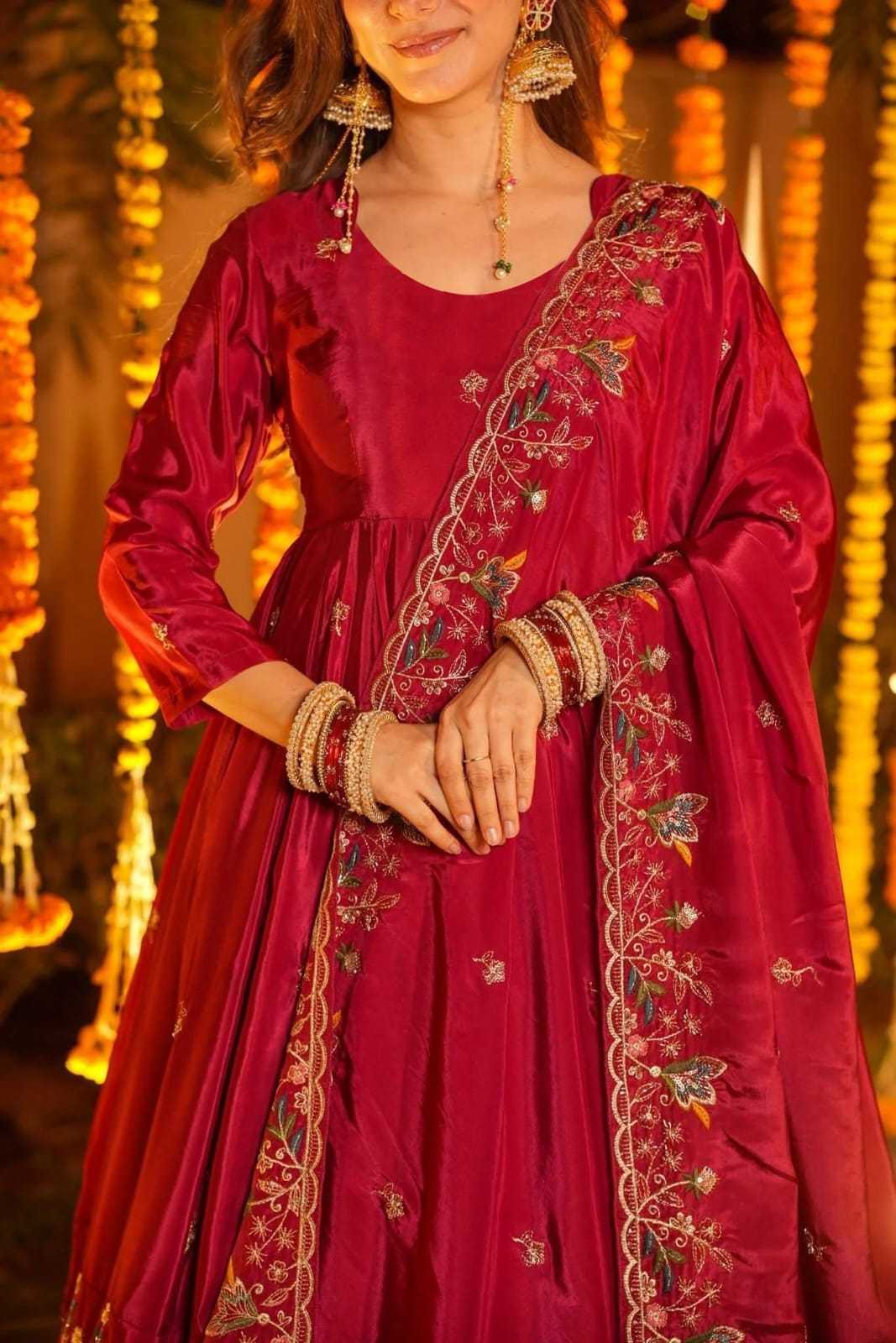 Pink Karnival Crepe Anarkali Suit