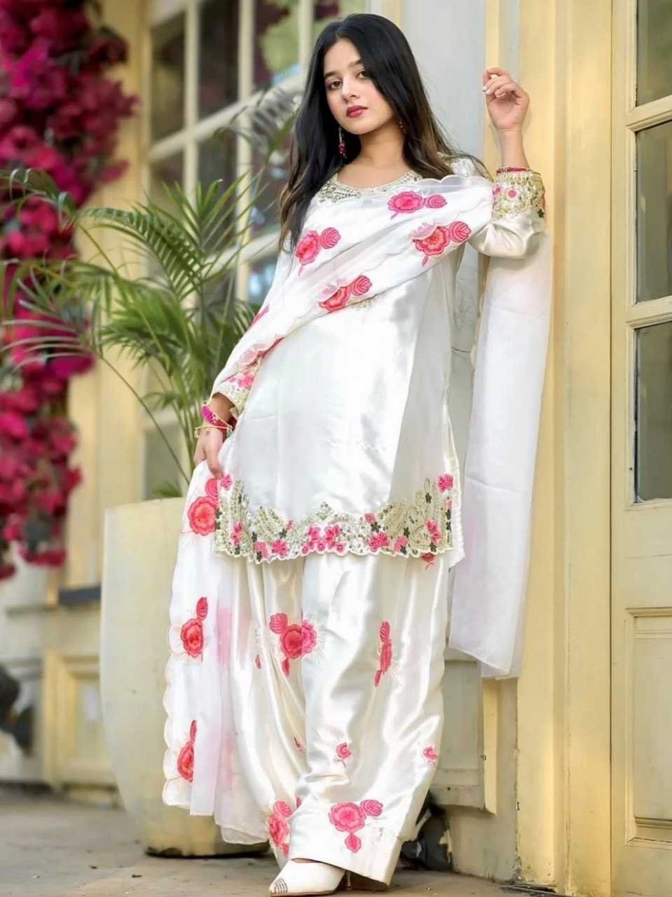 Crepe Sharara Salwar Suit