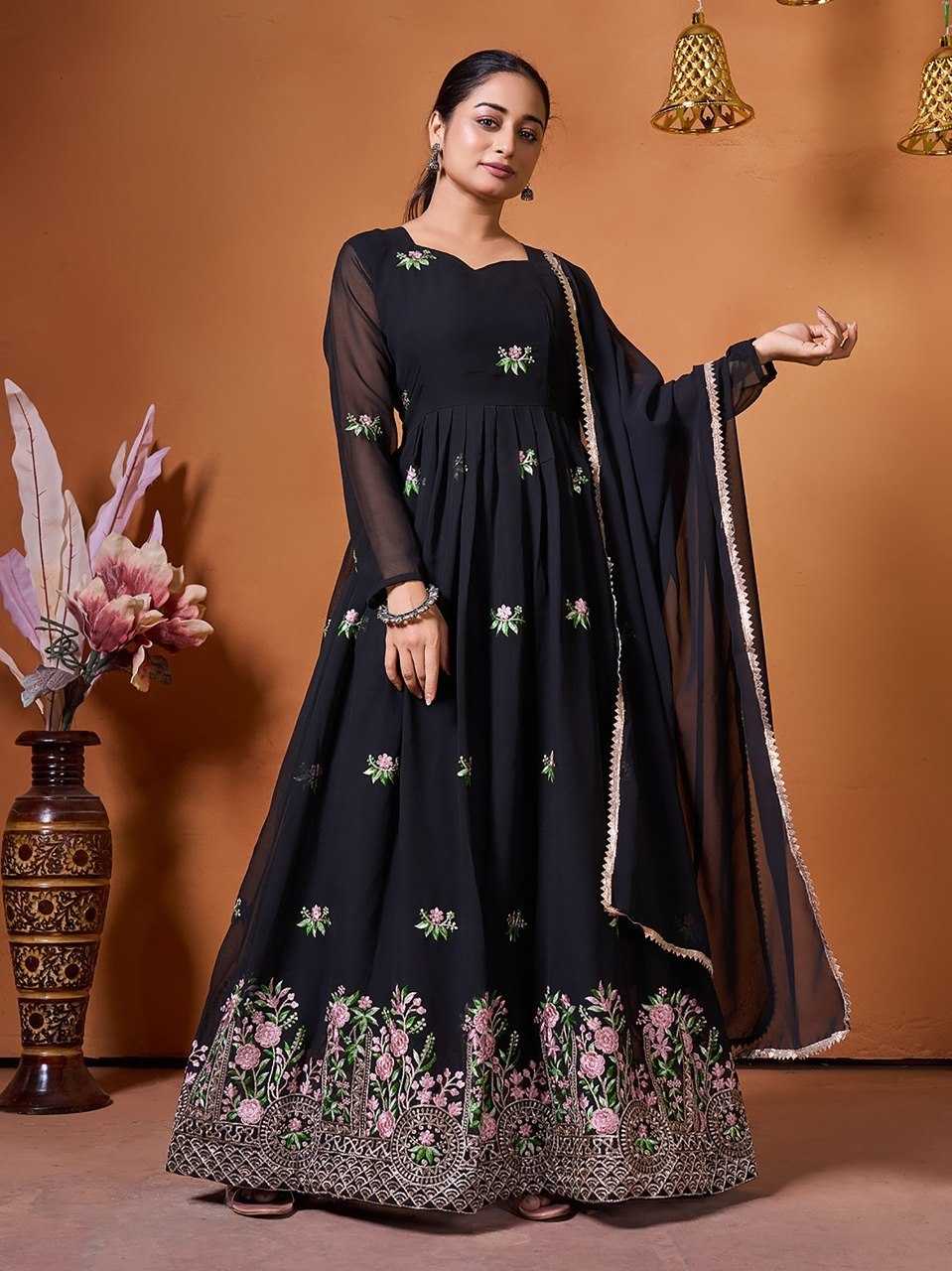 Georgette Embroidery Gown