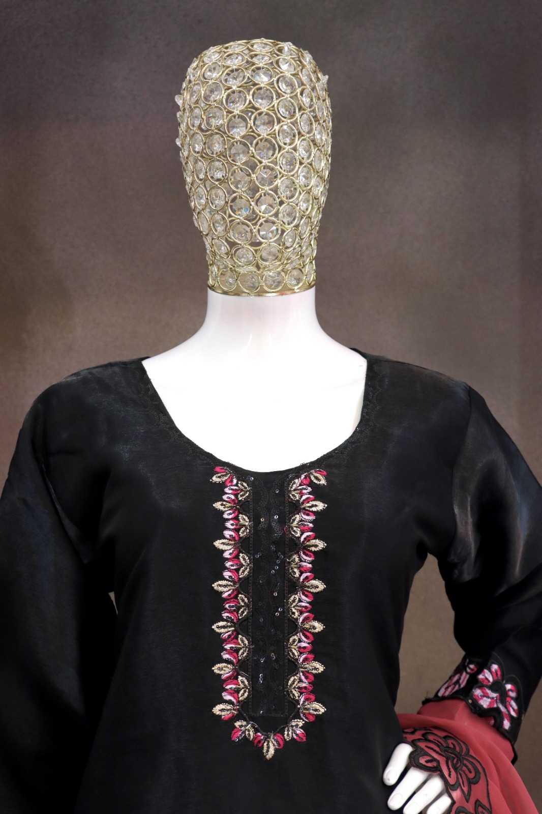 Satin Embroidery Suit