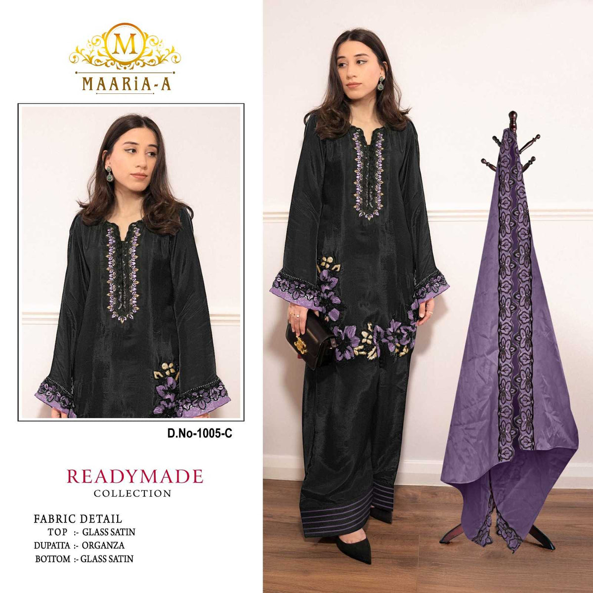 Satin Embroidery Suit