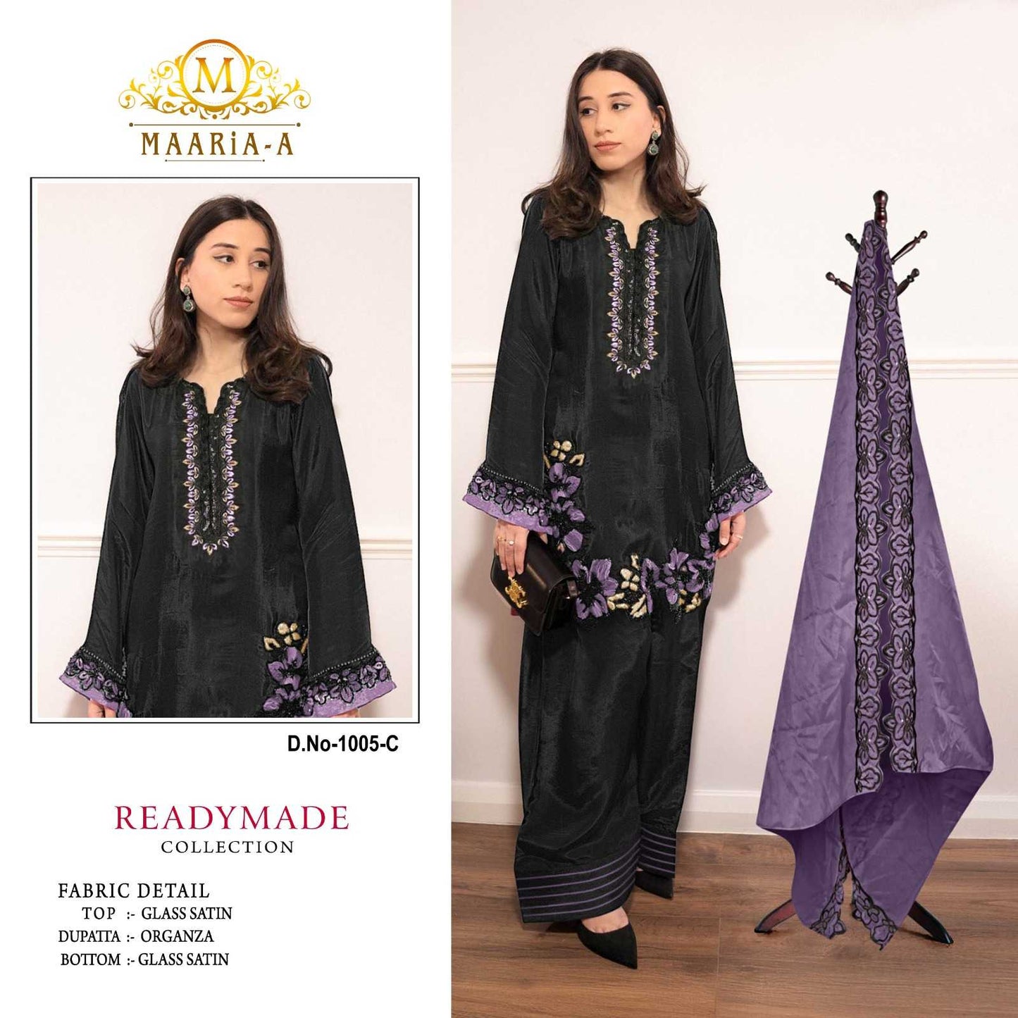 Satin Embroidery Suit