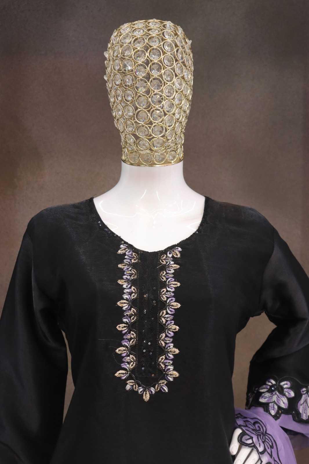 Satin Embroidery Suit