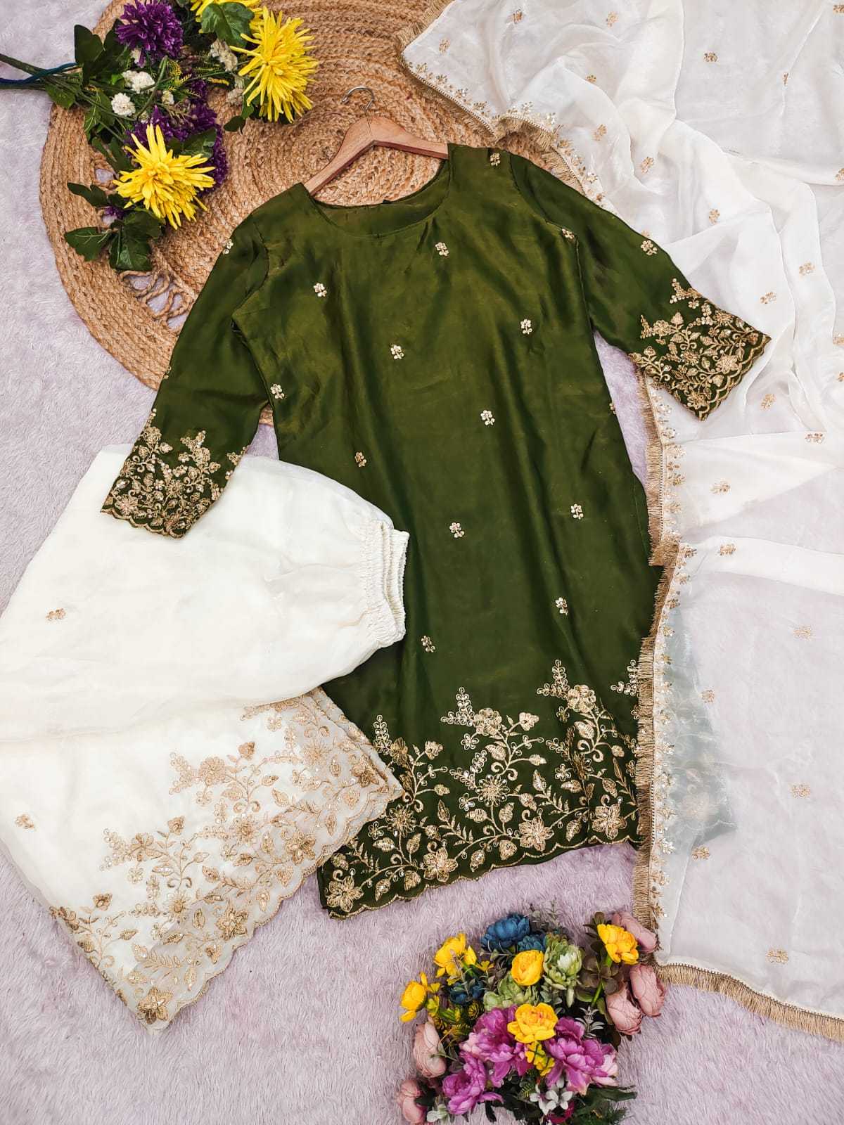 Satin Sharara Salwar Suit