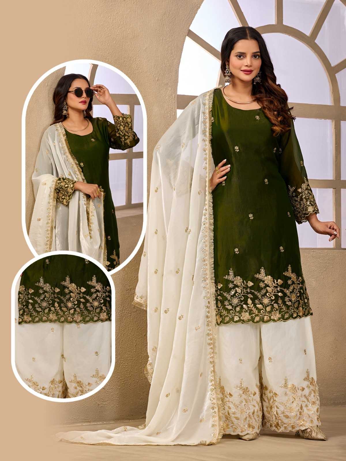 Satin Sharara Salwar Suit