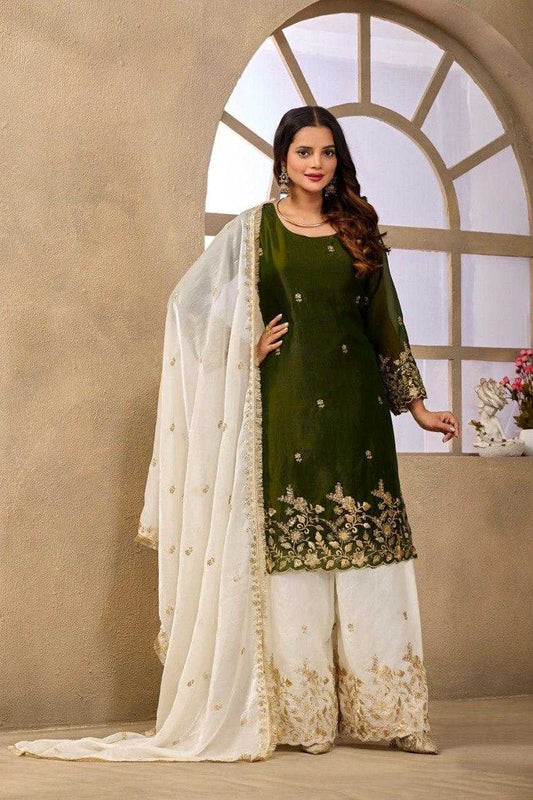 Satin Sharara Salwar Suit 101