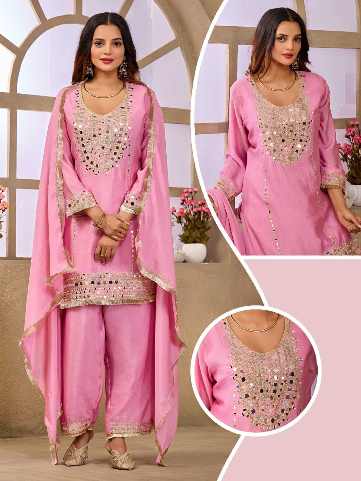 Chinon Ladies Suit in Baby Pink