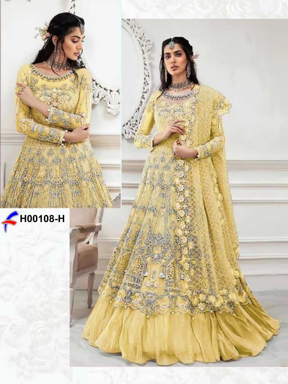 Net Embroidery Gown