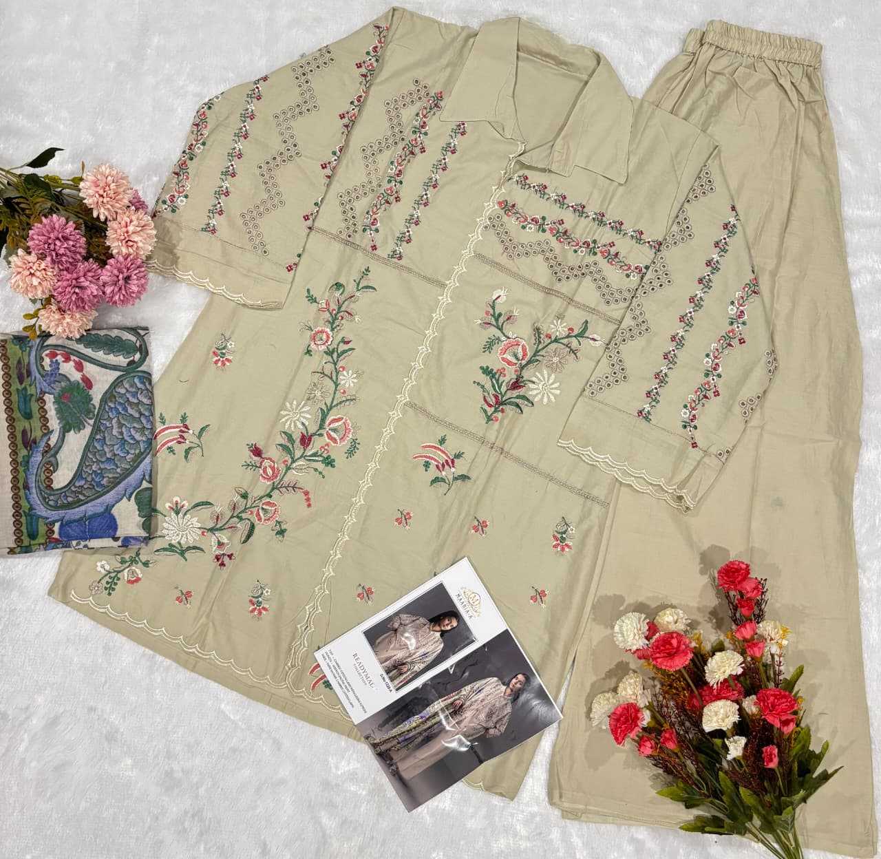 Cotton Cambric Embroidery Suit