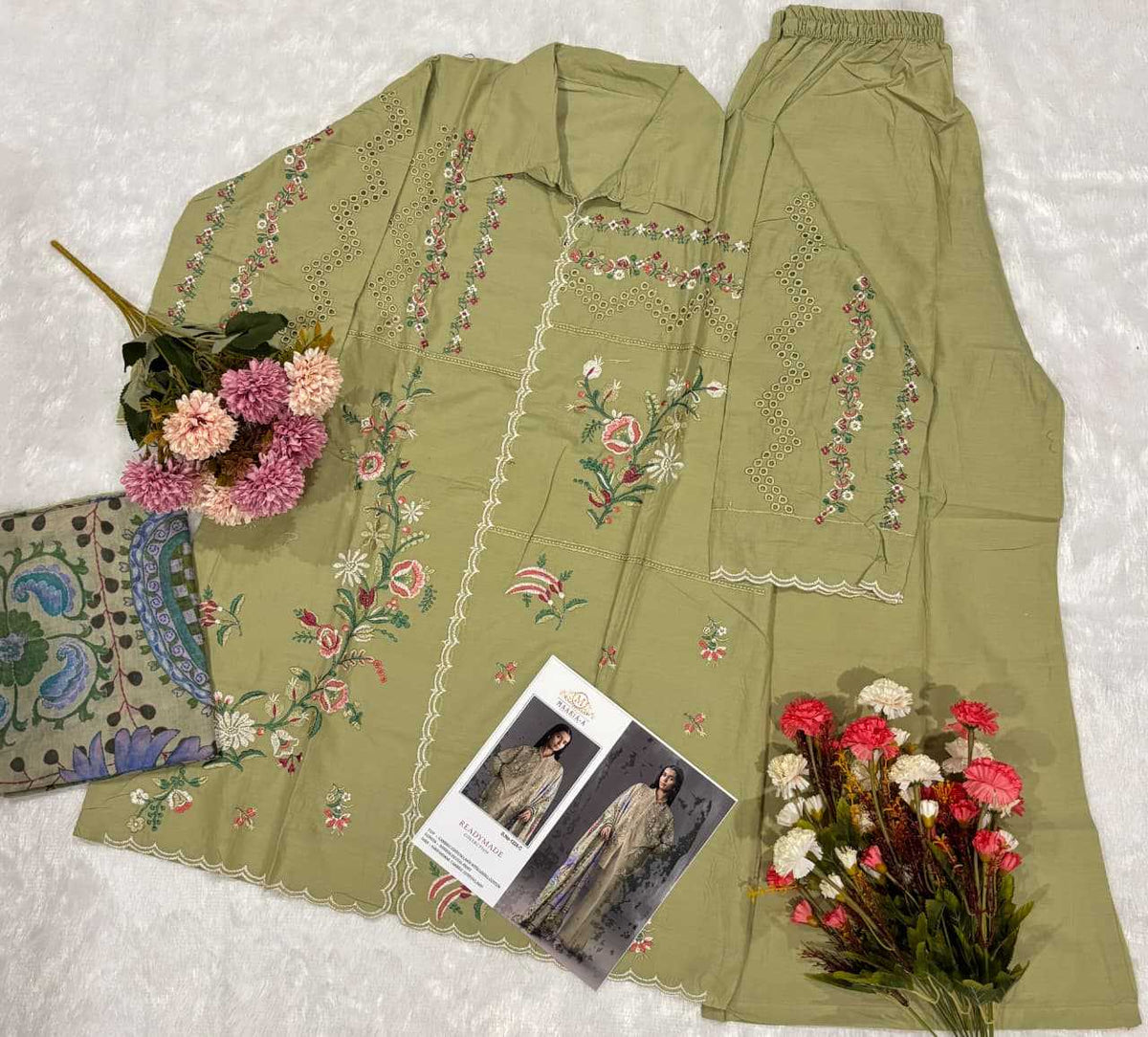 Cotton Cambric Embroidery Suit