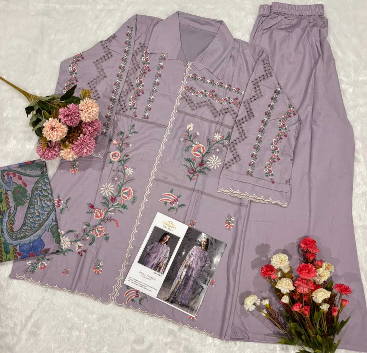Cotton Cambric Embroidery Suit