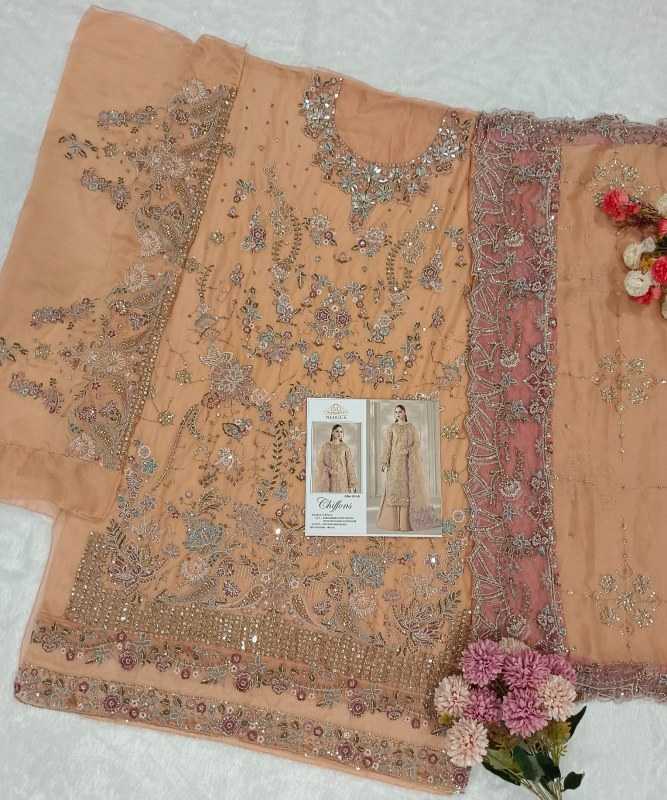 Chiffon Embroidery Suit in Sky Blue