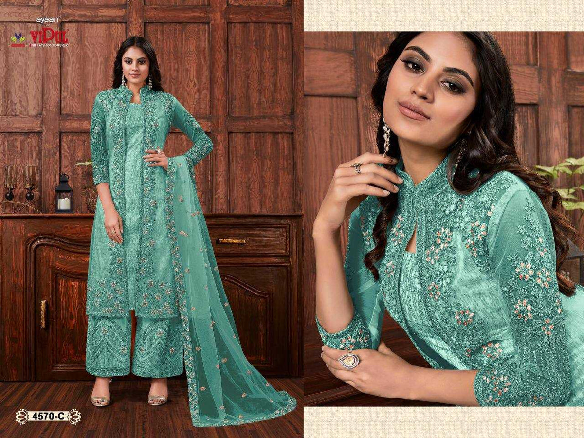 Net Embroidery Suit