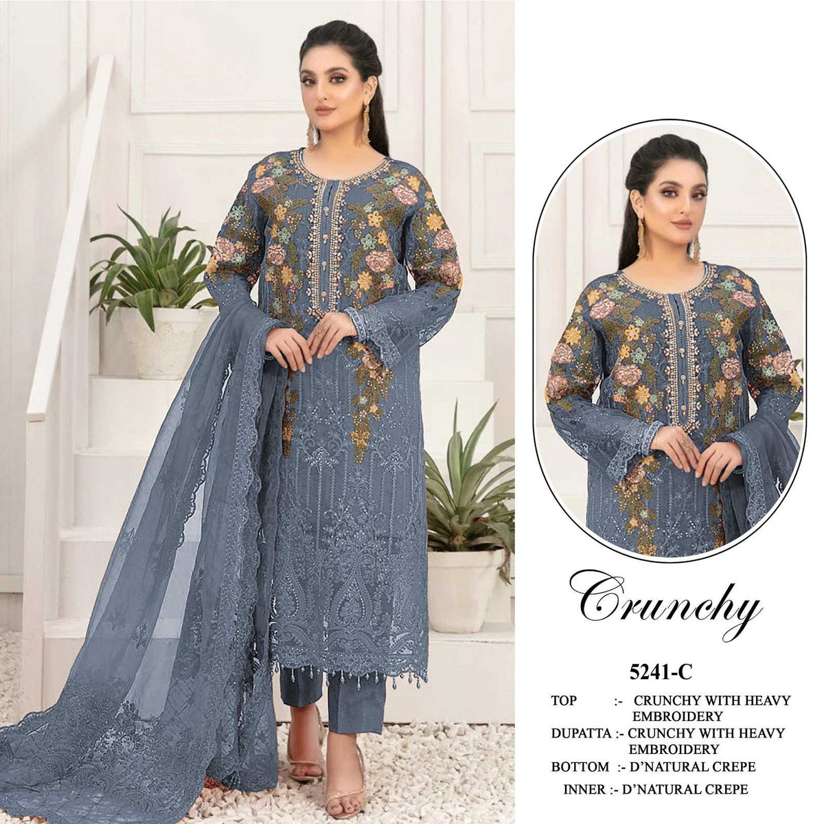 Crunchi Embroidery Suit