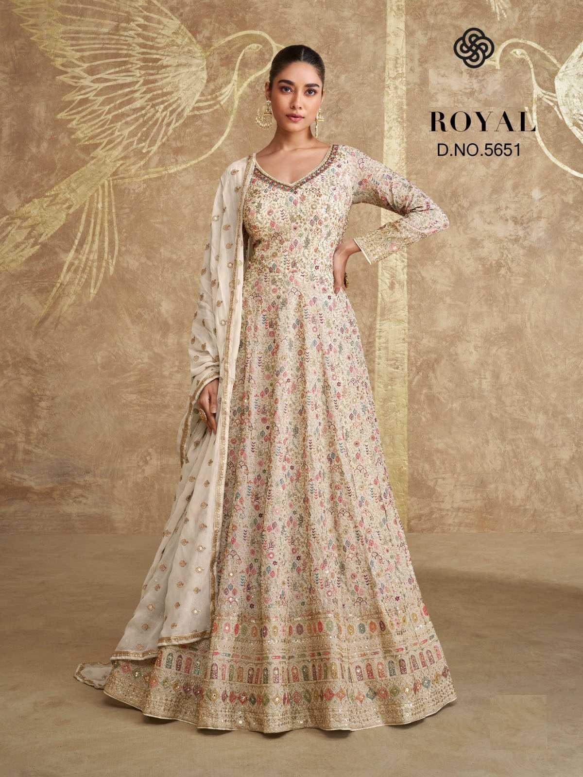 Georgette Embroidery Gown 5652