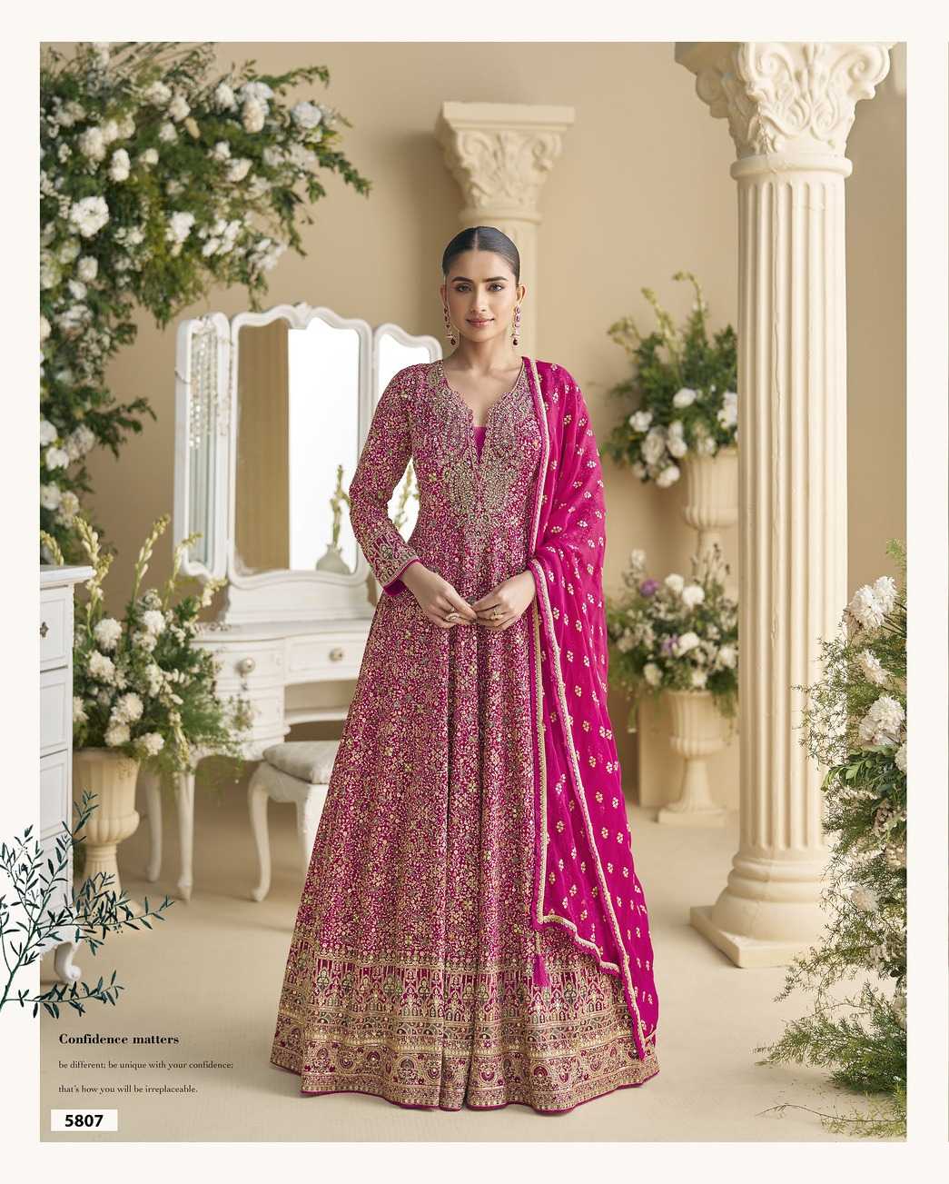 Georgette Embroidery Gown 5807