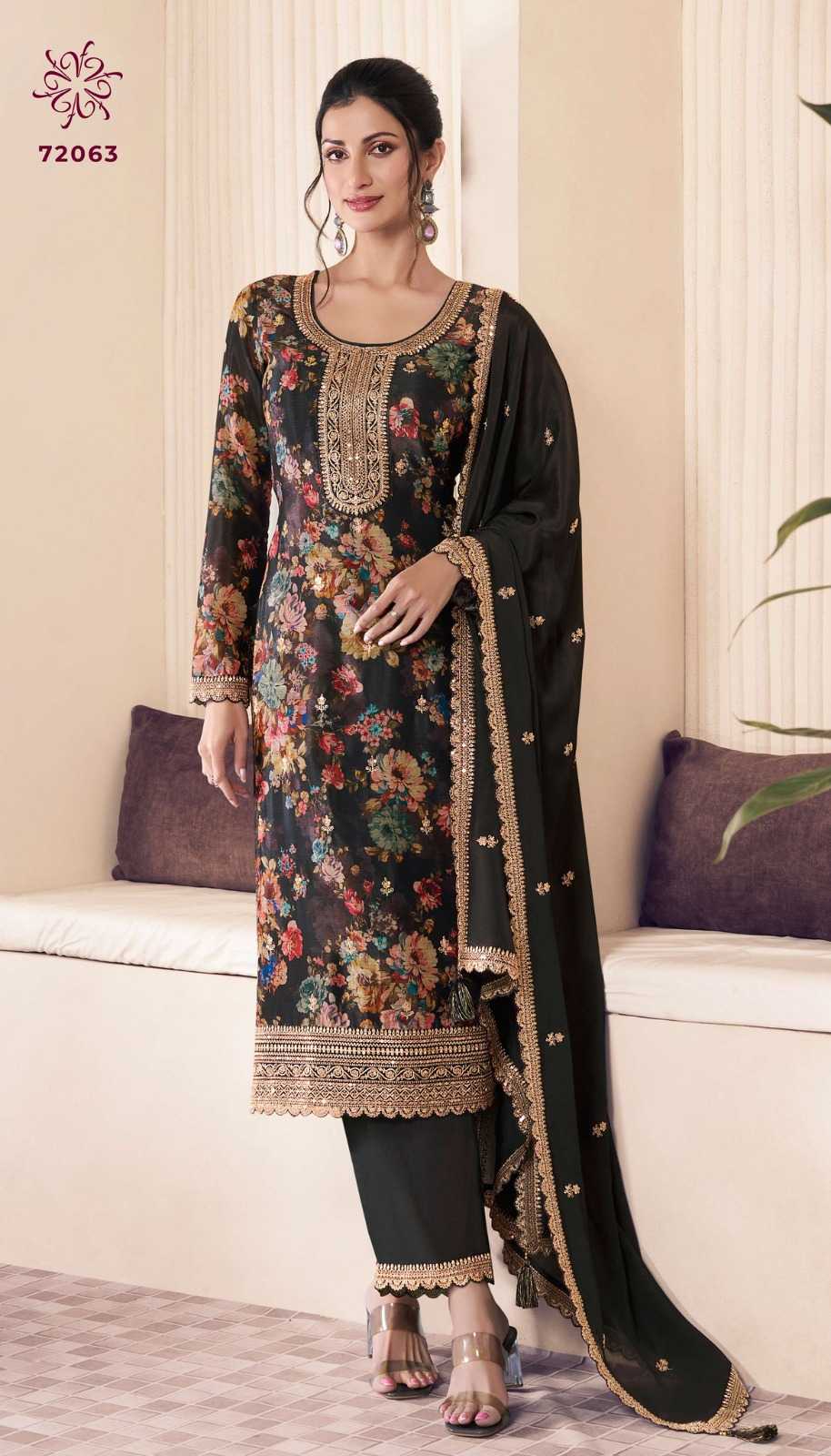 Soft Vichitra Printed Suit