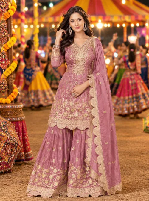 Fancy Ladies Suit in Baby Pink