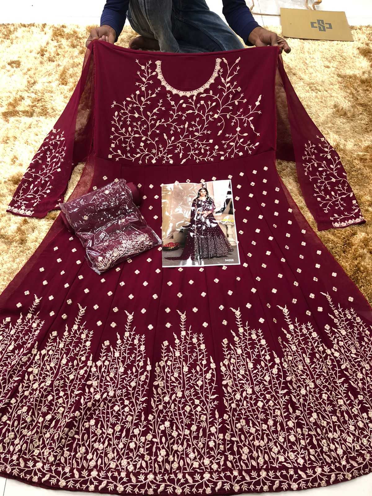Faux Georgette Party Gown